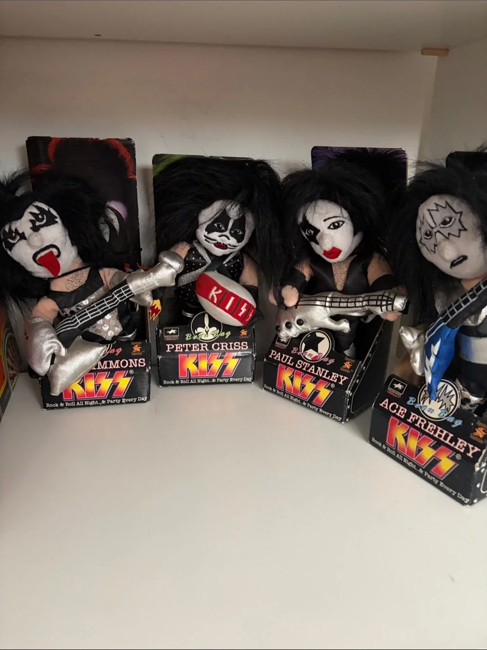 Kiss band Kiss Peter Criss Plush Doll — Black, White & Red Details
